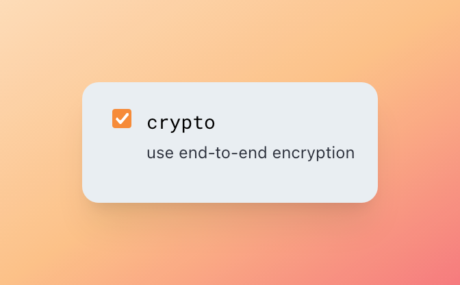 A screenshot of Mastodon's interface that has a checkbox for selecting if your application should use end-to-end encryption.