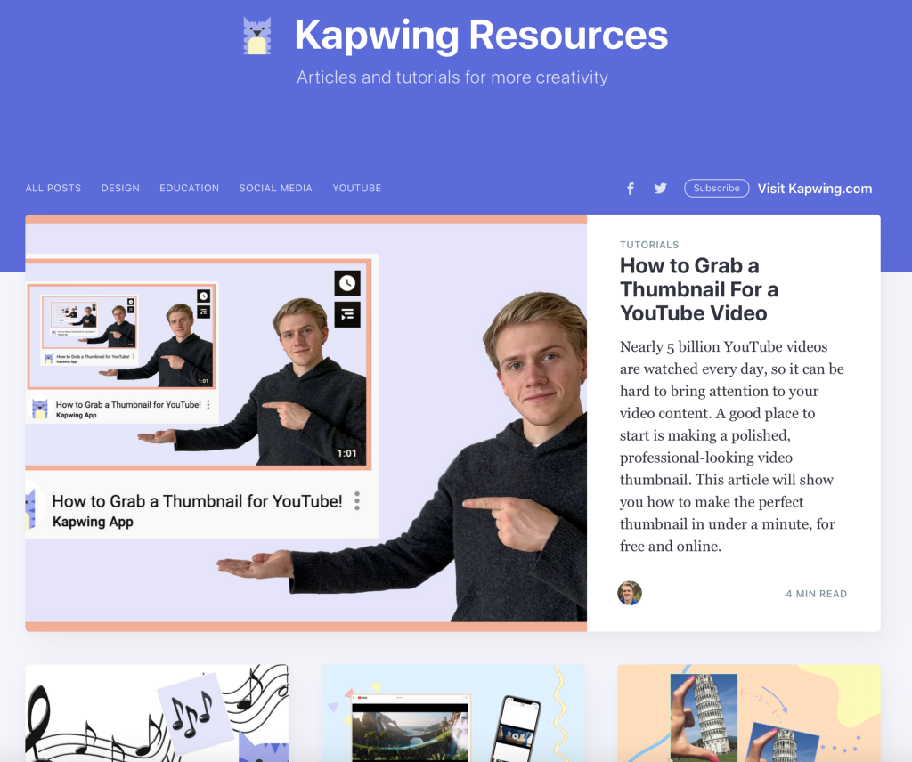 The Kapwing resources page